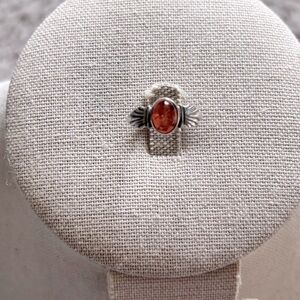 Vintage Amber Sterling Silver Ring